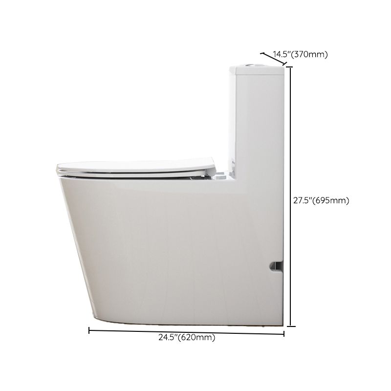 Traditional White Floor Mounted Toilet Slow Close Seat Included Toilet Bowl for Bathroom