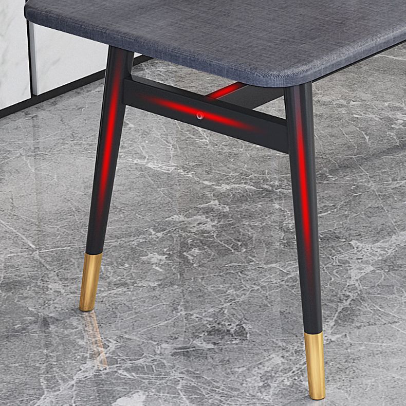 Juego de comedor de comedor de piedra sinterizada rectangular escandinavo con 4 patas base
