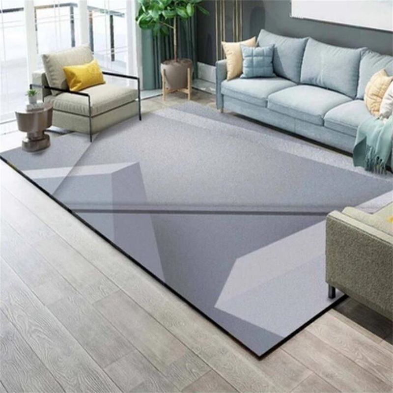 Simplicity Gray Tone Carpet Geometric Polyester Area Rug Stain Resistant Indoor Rug for Home Decor