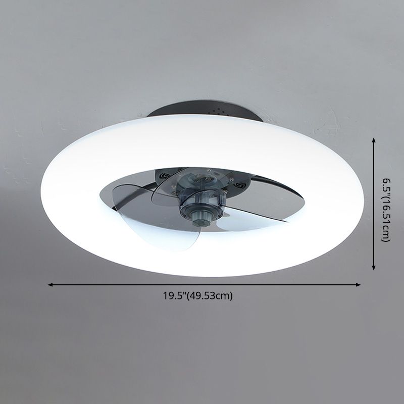 Einfacher stilvoller Donut -förmiger Lüfterlampe Acryl -Esszimmer LED SEMI BUSH Deckenleuchte