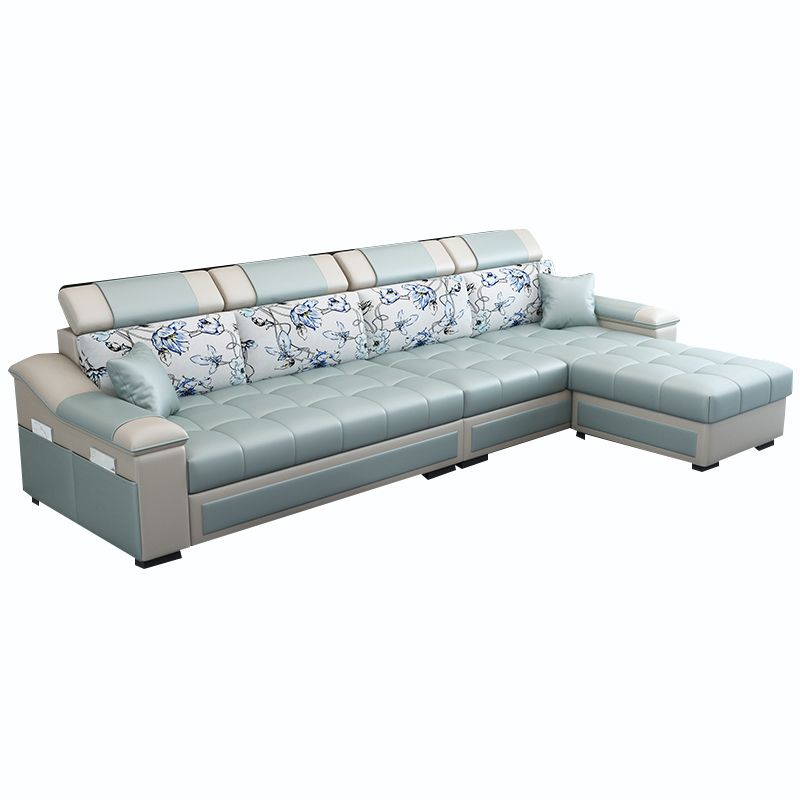 106.3"D x 57"W x 35.43"H Sloped Arm Sectionals, Modern High Back Sofa with Storage