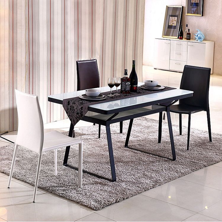 Sillas de comedor apilables de estilo minimalista, sillas de cuero con respaldo sólido para el hogar (juego de 2)