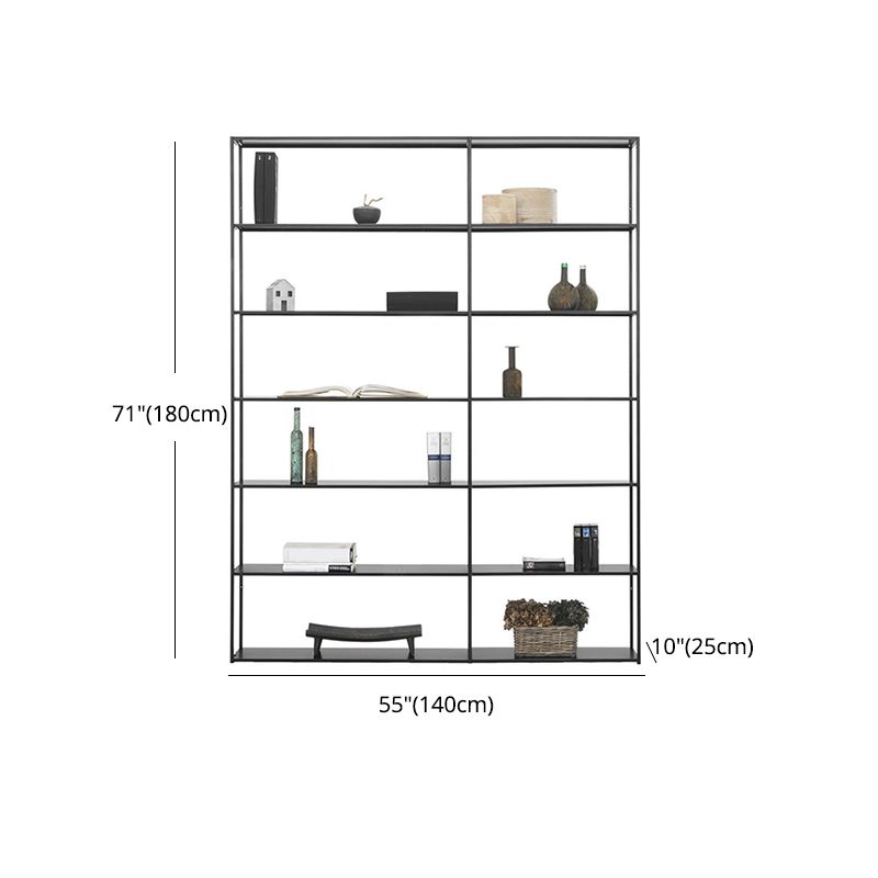 70.87"H Bookshelf Open Back Modern Style Bookcase for Home and Office