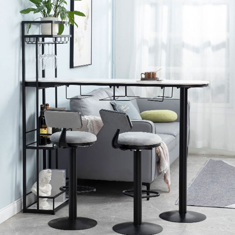 Contemporary Style Pub Set 1/3 Pieces Stone Pub Dining Set for Indoor