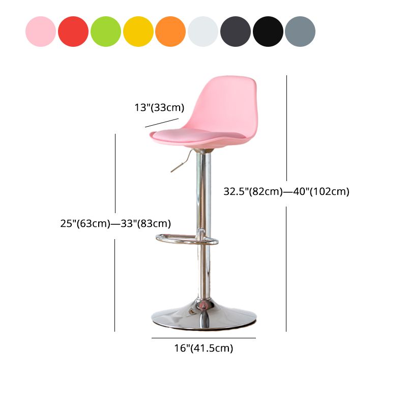 Scandinavian Adjustable Height Counter Stools Metal Leather Swivel Low Back Bar Stools