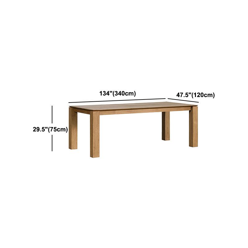 Modern Pine Wood Table for Restaurant Rectangle Dining Table with 4 Legs in Brown