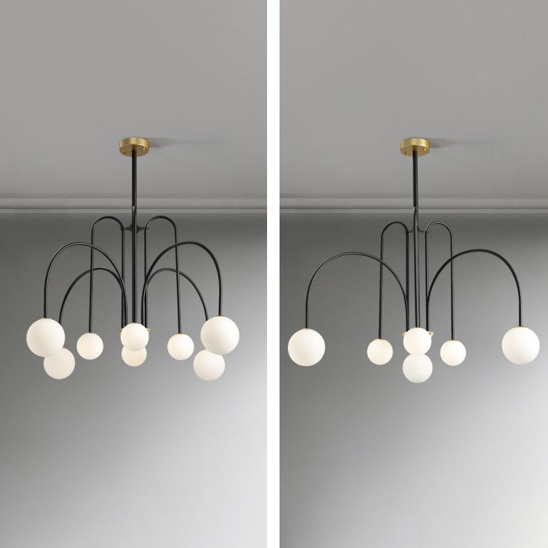 Lampadario opaco di vetro latte moderno di illuminazione lampadario moderno per la camera da letto del soggiorno