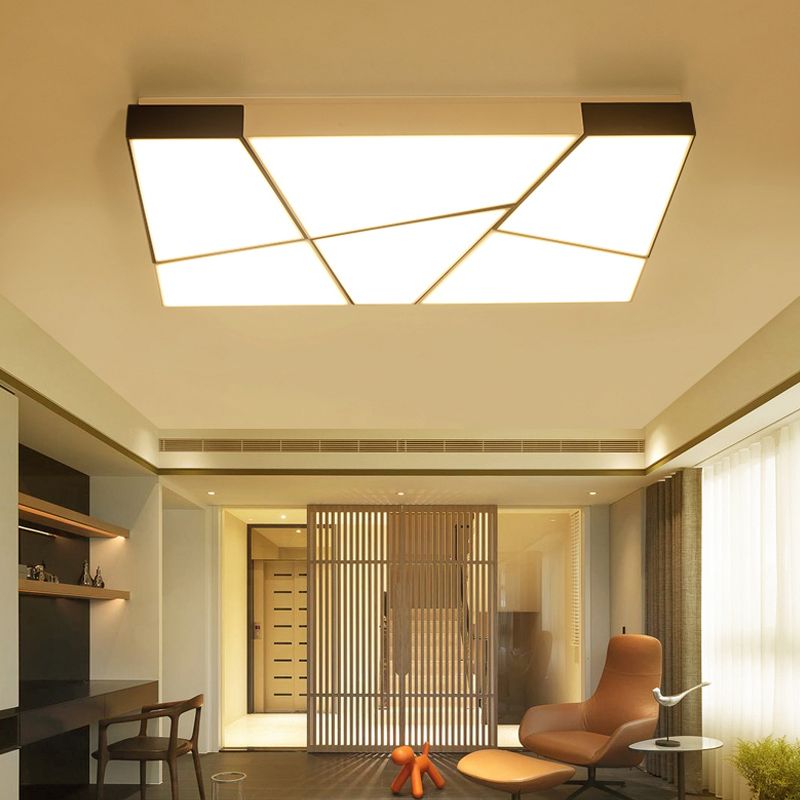 Modern Geometric LED Flushmount Ceiling Light Fixtures for Living Room