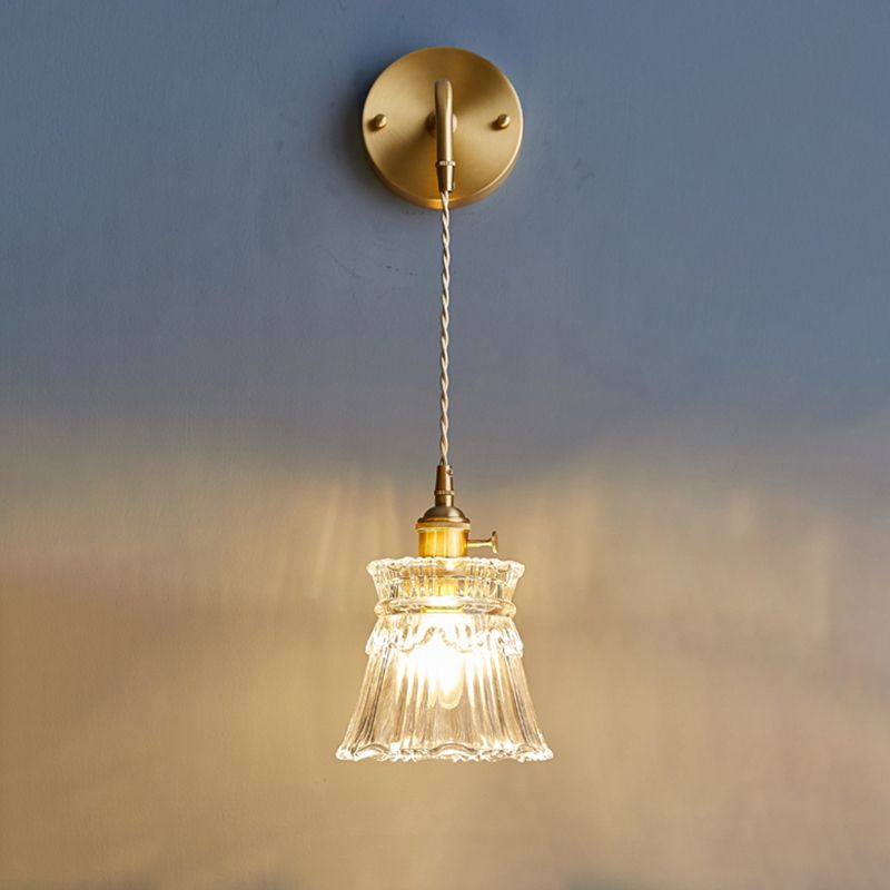 Creative Glass Shade Wall Light Fixture Modern Style Wall Sconce Light for Living Room