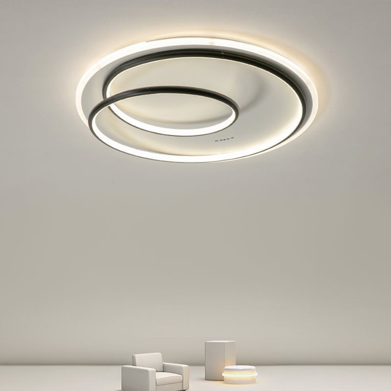 Metal Round Shade Flush Ceiling Light Modern 1 Light Flush Mount Fixture