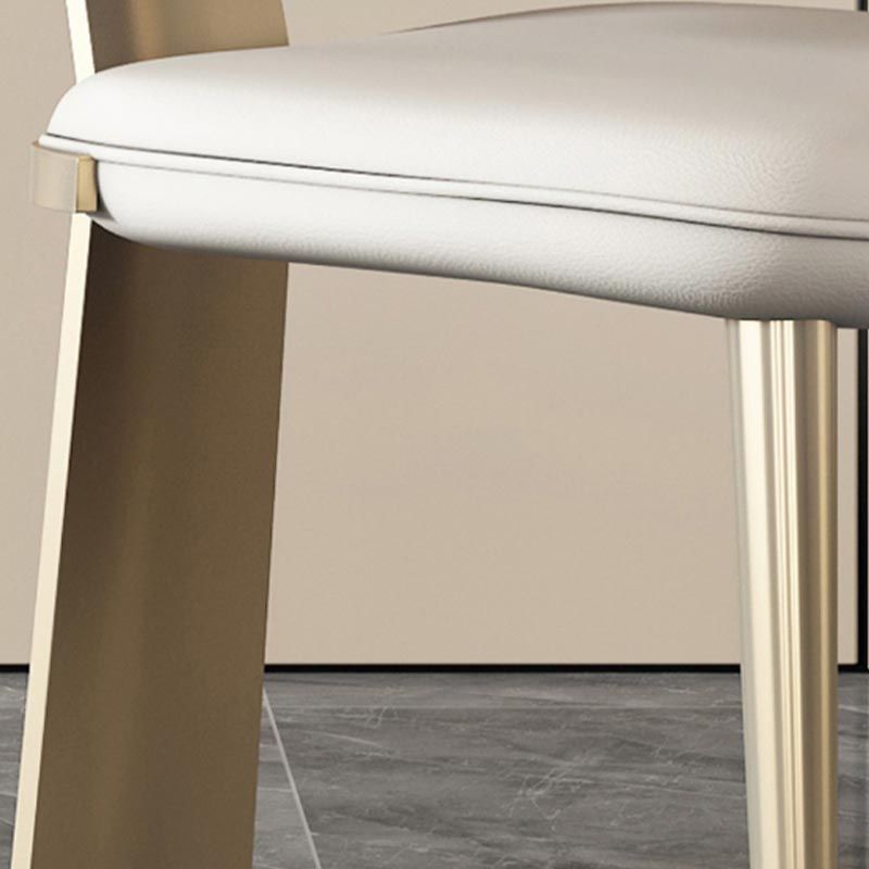 Nordic Glam Style Chair Dining Armless Chairs for Kitchen with Metal Legs