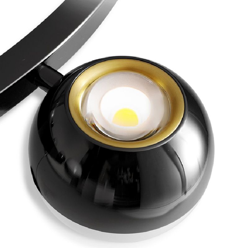 Modern Hanging Light Spherical Globe Island Light Fixture in Black for Dining Room