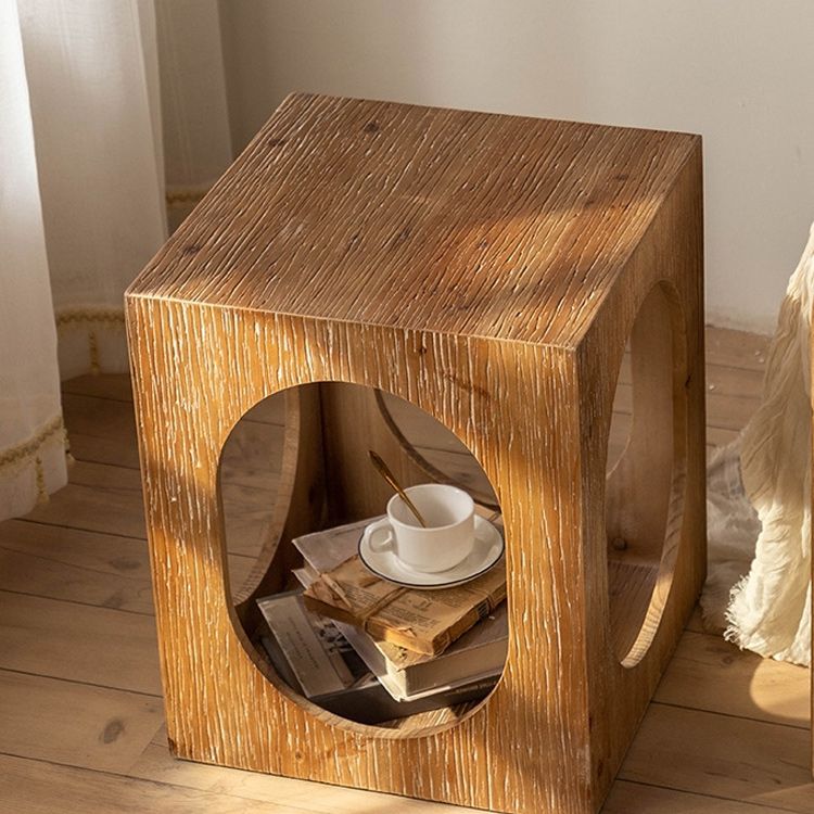 Scandinavian Square Coffee Table Wooden Cocktail Table for Living Room
