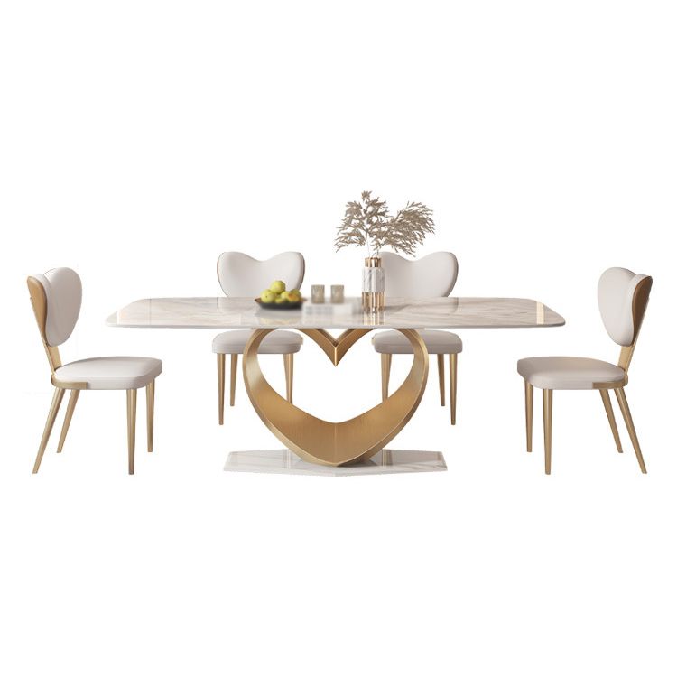 Luxury Sintered Stone Top Dining Set Rectangle 1/4/5/7/9 Pieces Kitchen Table with Chairs