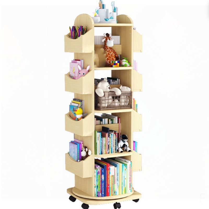Standard Wooden Bookcase Contemporary Closed Back Bookshelf with Shelves