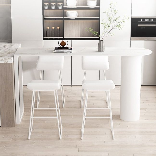 Modern 1/2/3/5 Pieces Bar Table Set Rectangle Stone Bar Table with High Stools