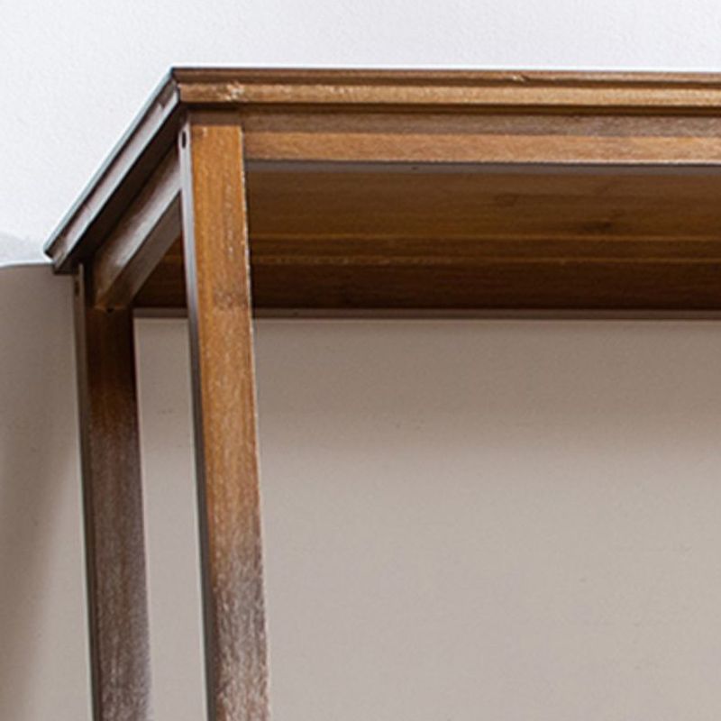 Modern Style Rectangle Bar Table Bamboo Bar Dining Table with Footrest