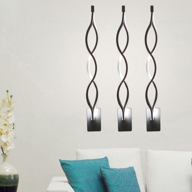 Creative Minimalist Style Linear Wall Sconce Aluminum 2 Lights Sconces