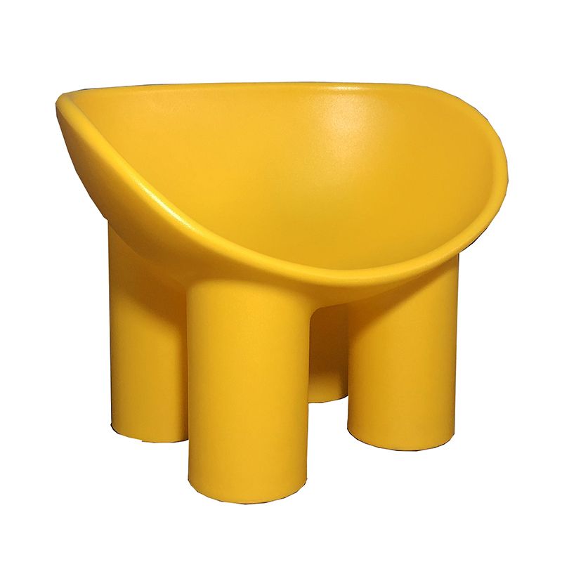 Four Leg Papasan Chair Armless Accent Chair with Fixed Back for Licing Room