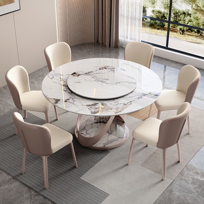 Nordic Glam Dining Round Table Dining Sintered Stone Table for Restaurant