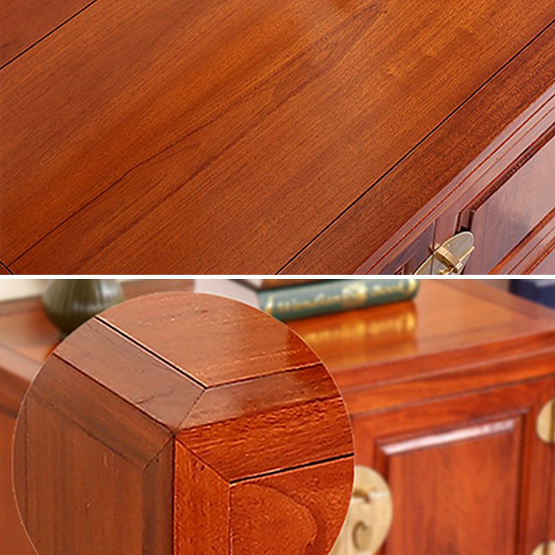 Minimalistic Brown/Wood Accent Chest with Drawers and Wooden Legs