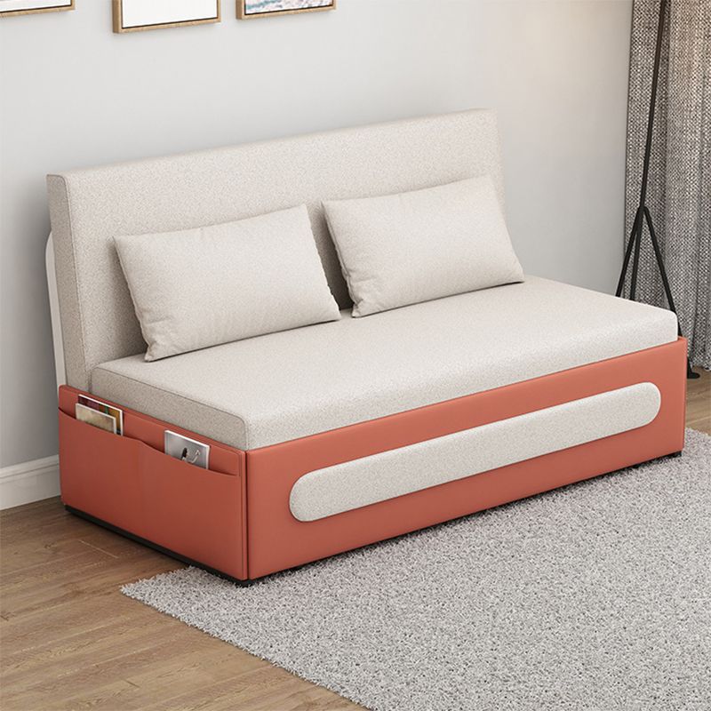Faux Leather Sofa Bed 32.28" Wide Sleeper Sofa with Upholstered