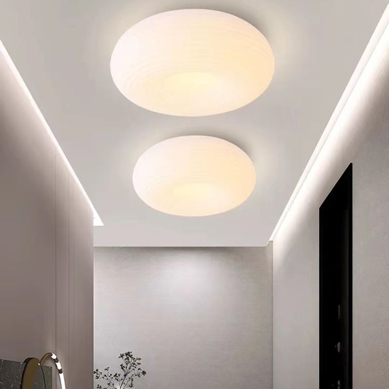 White Shaded Flush Mount Lighting Modernism LED Ceiling Light for Home