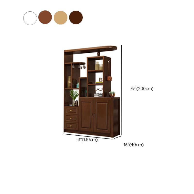 Solid Wood Shelves Included Modern Accent Cabinet for Living Room