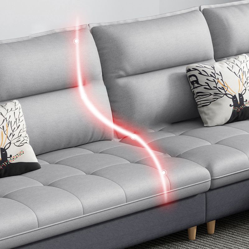 Reversible Modular Sofa with Pillow Top Arm and Storage for Apartment
