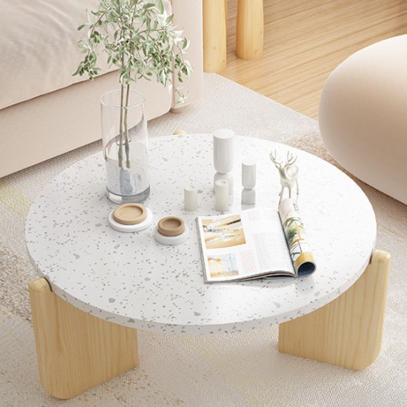 Modern Coffee Table Wooden 3 Legs Cocktail Table for Living Room