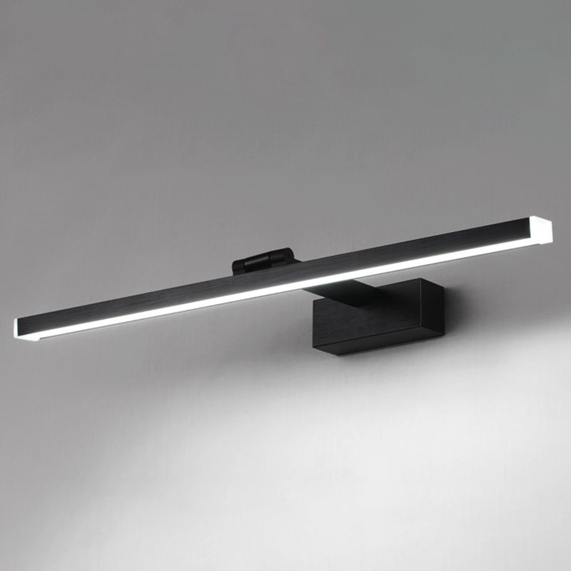 Metal linear Shade Mirror Wall Lights Modern 1 Head Wall Mount Fixture in Black
