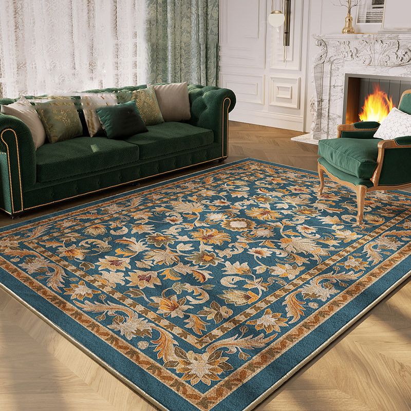 Medallion Pattern Shabby Chic Lambswool Stain Resistant Rectangle Indoor Rug