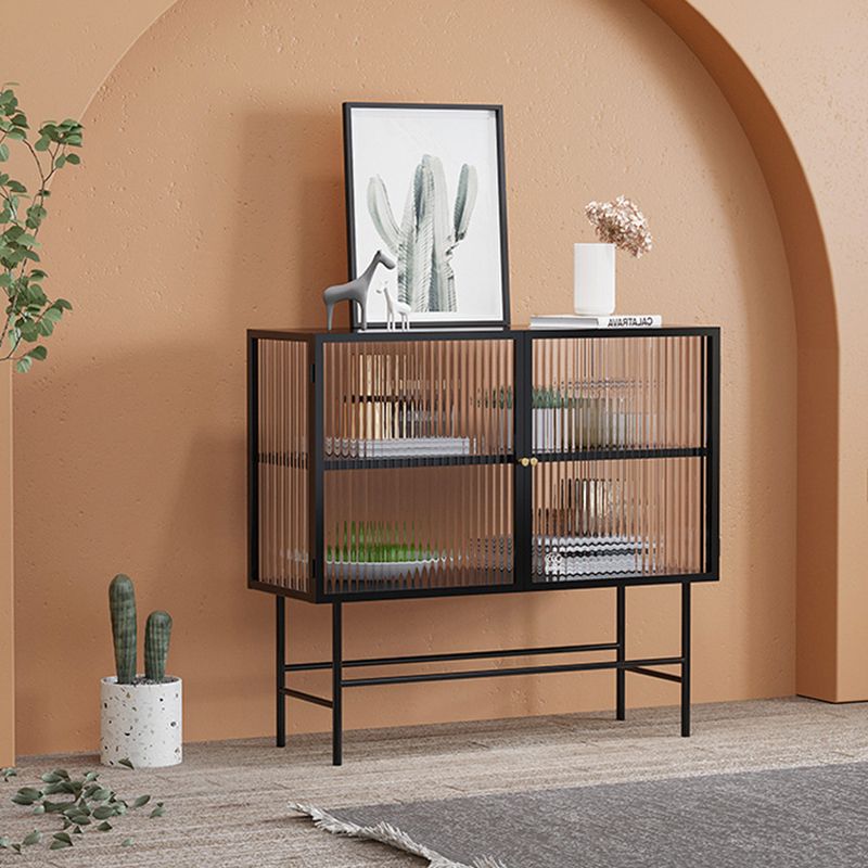 Glass Door Display Cabinet Multi-shelf Storage Cabinet for Living Room