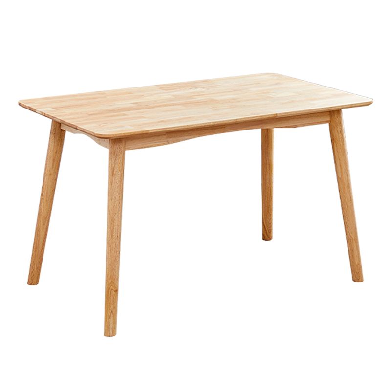 Table à manger rectangulaire et carrée en bois massif de style simplicité avec base à 4 pieds