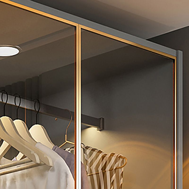 Modern Wooden Wardrobe Cloth Rod Included Wardrobe Closet with Soft Close Door