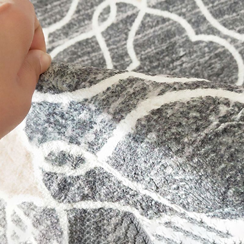 Color Block Rug Nordic Rug Polyester Stain Resistant Anti-Slip Rug for Room