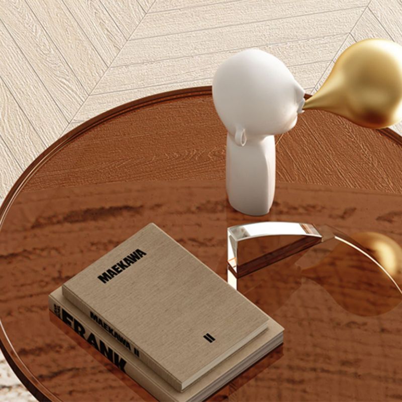 Glam Accent Side Table Living Room Round Pedestal Acrylic Side End Table