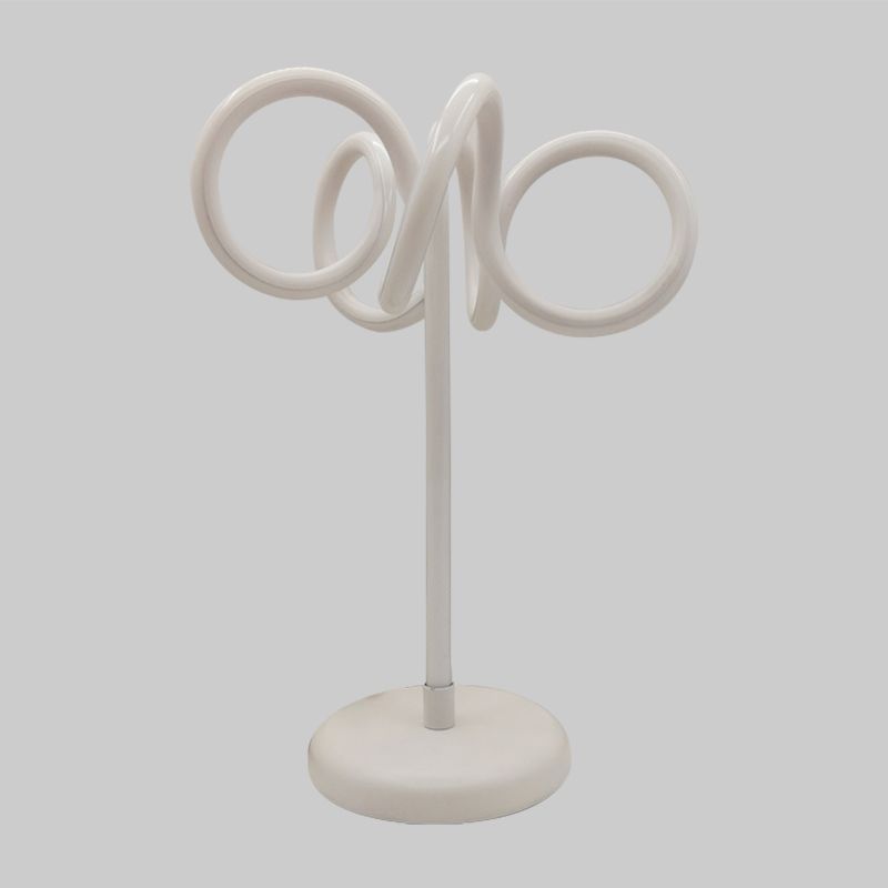 LED Bedside Table Light Modernist White Small Desk Lamp with Twist Acrylic Shade in Warm/White Light