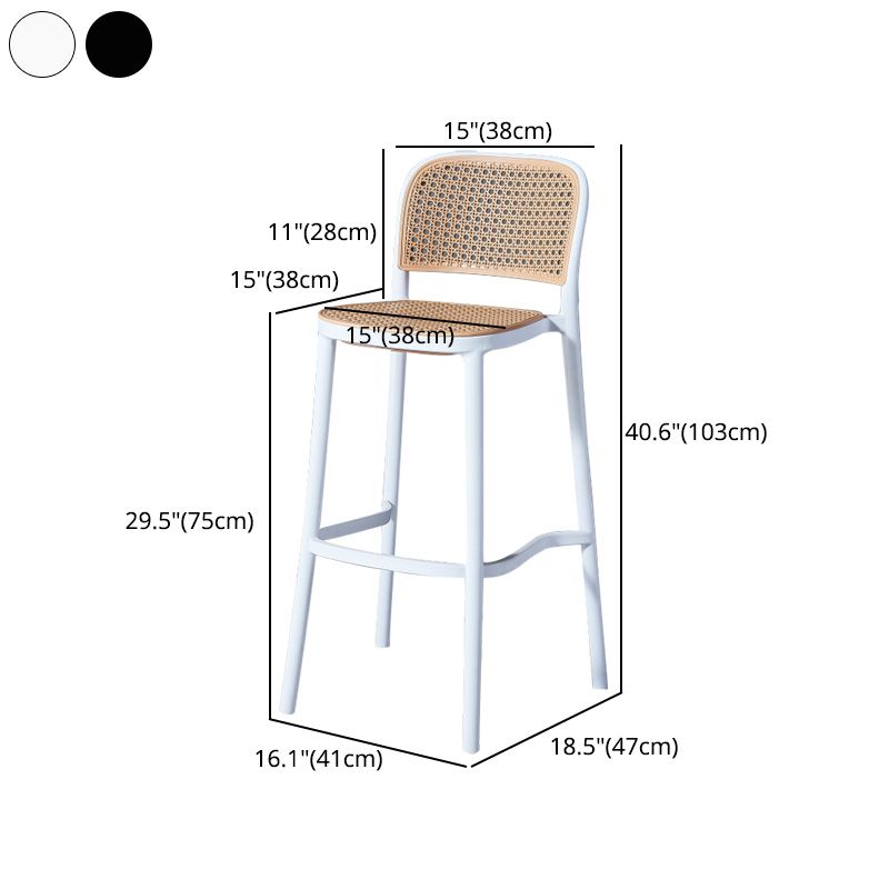 Nordic Style Bar-stool Square Counter Bar Stool with Plastic Legs for Kitchen