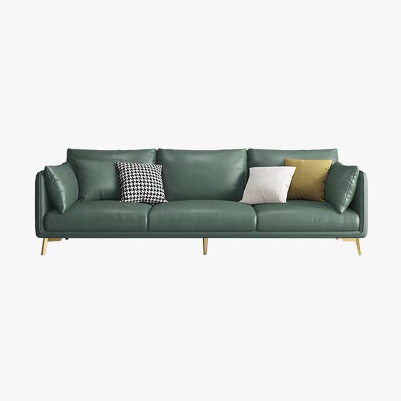 Stationary Stain Resistant Faux Leather 3-seater Pillow Top Arm Sofa