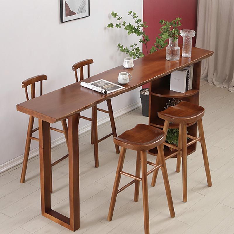 Contemporary Pub Set 1/2/3/5 Pcs Solid Wood Bar Table and Stools