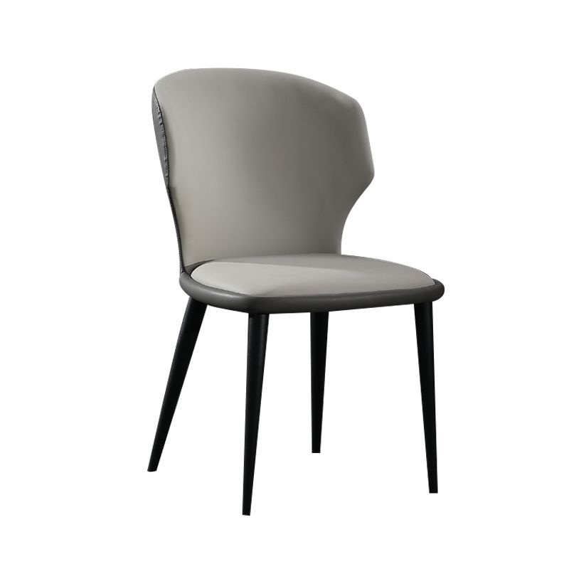 Modern Leather Dining Room Chair Wingback Armless Chair for Restaurant Use