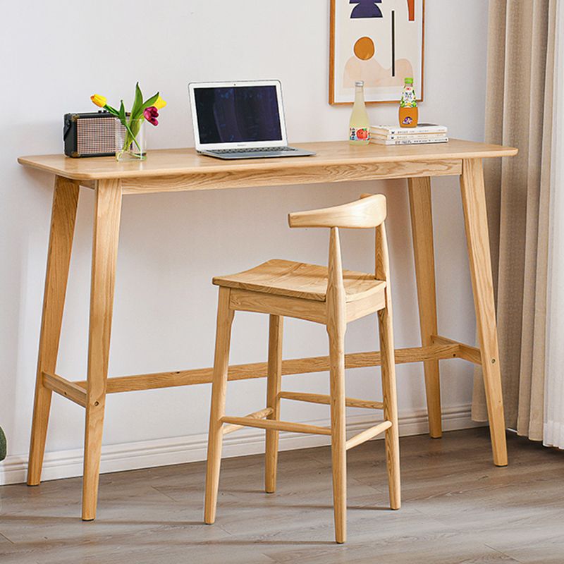 Natural Colour Bar Table Set 1/2/3 Pieces Industrial Rectangle Solid Wood Bar Set