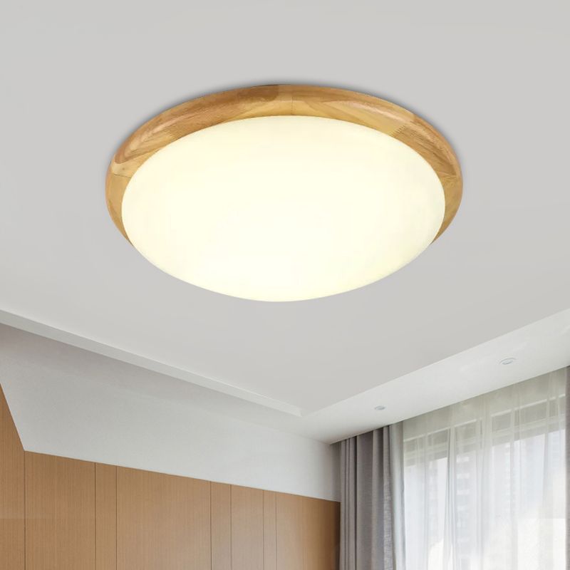 Modernism LED Close to Ceiling Lamp White Dome Flush Mount Fixture with Acrylic Shade in Warm/White/Natural Light