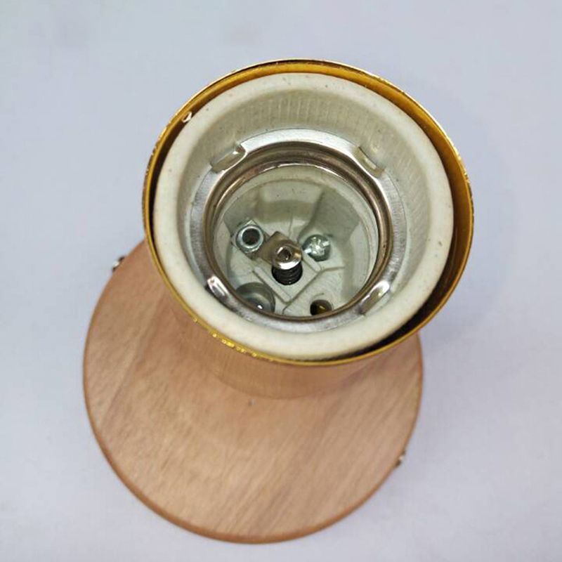 Minimalistische Mini -Wandbeherrschung Licht mit Tasse geformt 1 helles Holz und Metallwandlampe in Schwarz