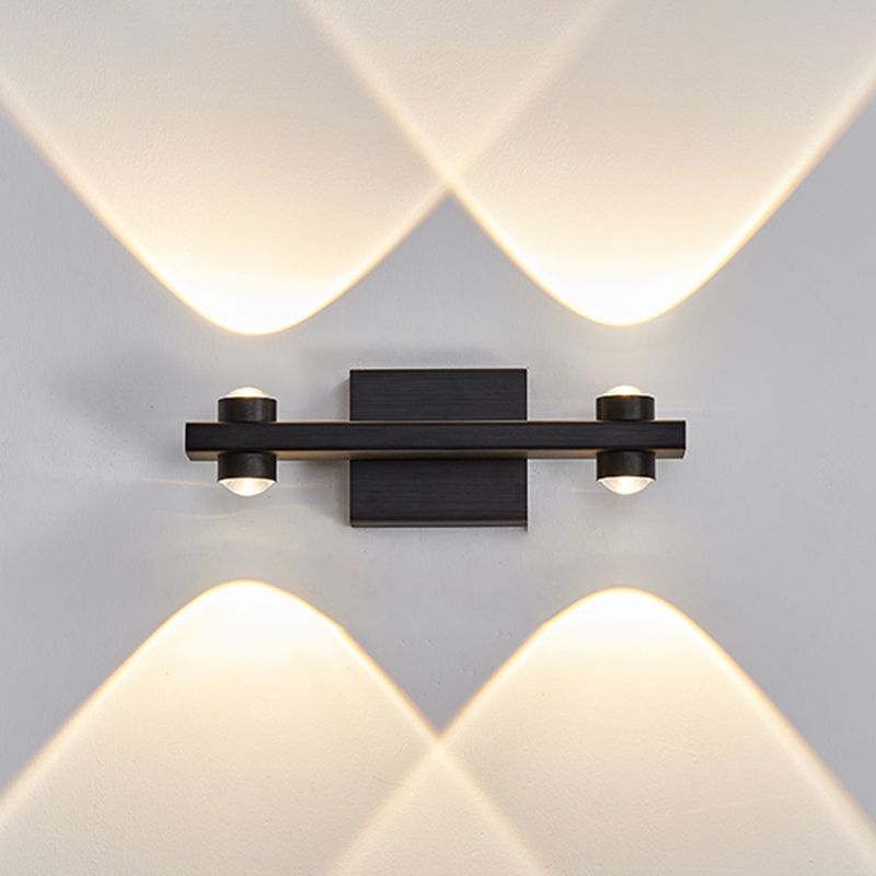 Lampada a montaggio a parete lineare moderna lampada a parete in metallo a 1 luce per bagno