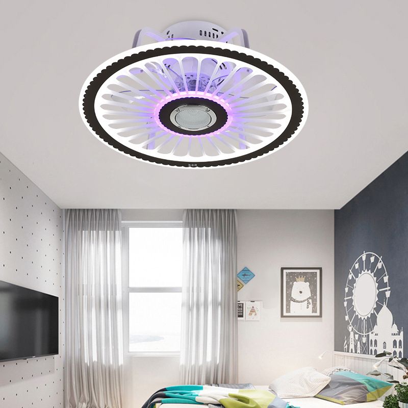 Light Acrilico della ventola per altoparlanti Bluetooth rotondo minimalista della camera da letto acrilico semifulò lampada montata