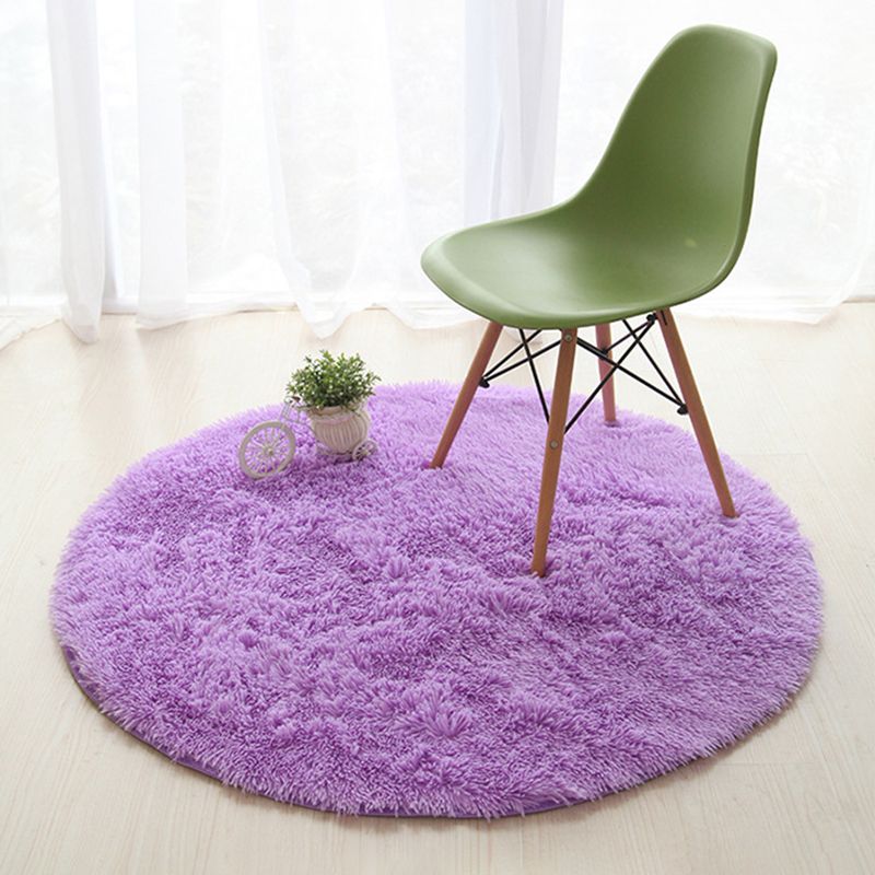 Tapis rond classique Polyster Tapis contemporain Rapis de shag d'intérieur résistant à la tache résistante pour décoration de la maison
