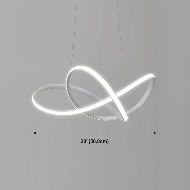Linear Shape Chandelier Lamp Modern 1 Light LED Hanging Light for Bedroom