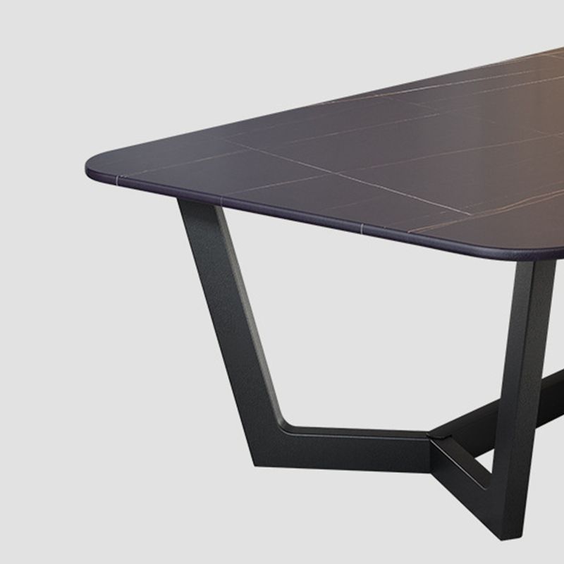 Trestle 1 Single Coffee Table 17.7" H Rectangular Slate Cocktail Table